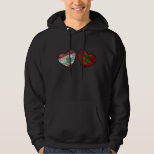 Libanesisches Herz und nationale Flaggen Marokkos Hoodie