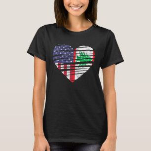 Libanon American Grown Heart USA Patriot Erbe T-Shirt