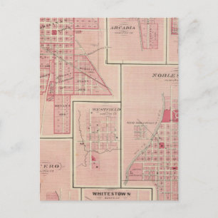 Libanon, Boone Co mit Arcadia, Zionsville Postkarte