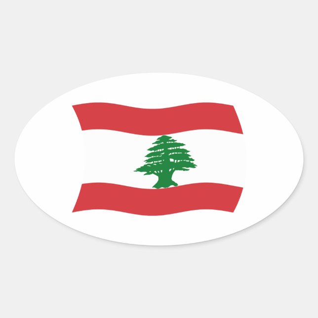 Libanon-Flag-Aufkleber Ovaler Aufkleber (Vorderseite)