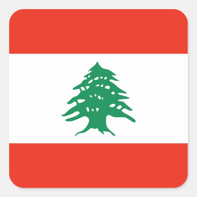 Libanon-Flag-Aufkleber Quadratischer Aufkleber (Vorderseite)