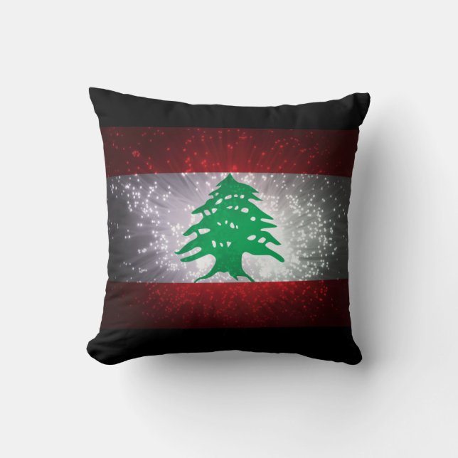 Libanon Flag Feuerwerk Kissen (Vorderseite)