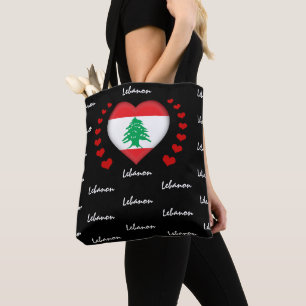 Libanon Flag & Herz, libanesische Flag-Mode / Spor
