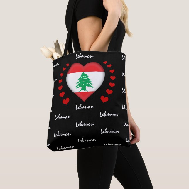 Libanon Flag & Herz, libanesische Flag-Mode / Spor (Von Nahem)
