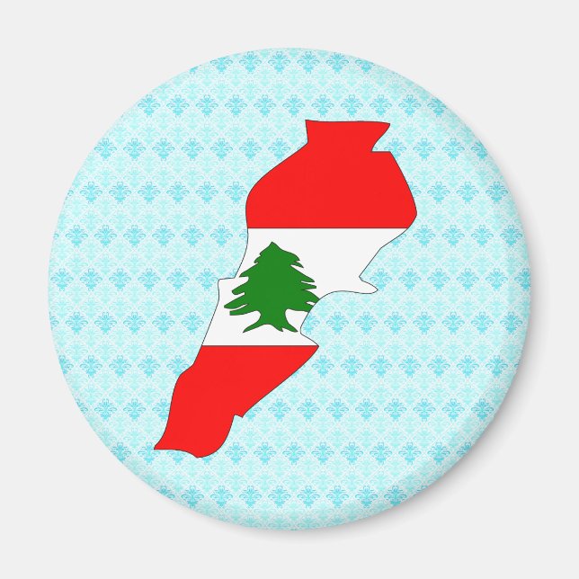 Libanon Flag Karte Magnet (Vorne)