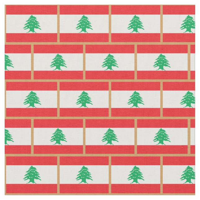 Libanon Flag & Libanon Modefabrik / Sport Stoff (Nahaufnahme)