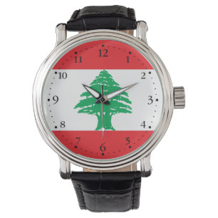 Libanon-Flagge Armbanduhr