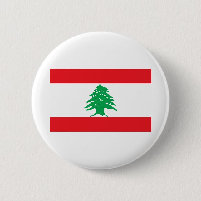 Libanon-Flagge Button (Vorderseite)