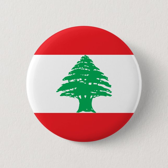Libanon-Flagge Button (Vorderseite)