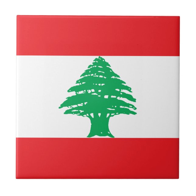 Libanon-Flagge Fliese (Vorderseite)