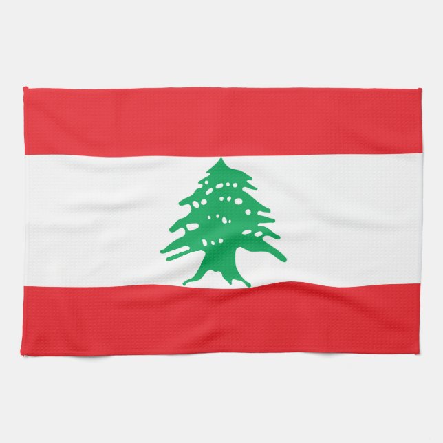 Libanon-Flagge Geschirrtuch (Horizontal)