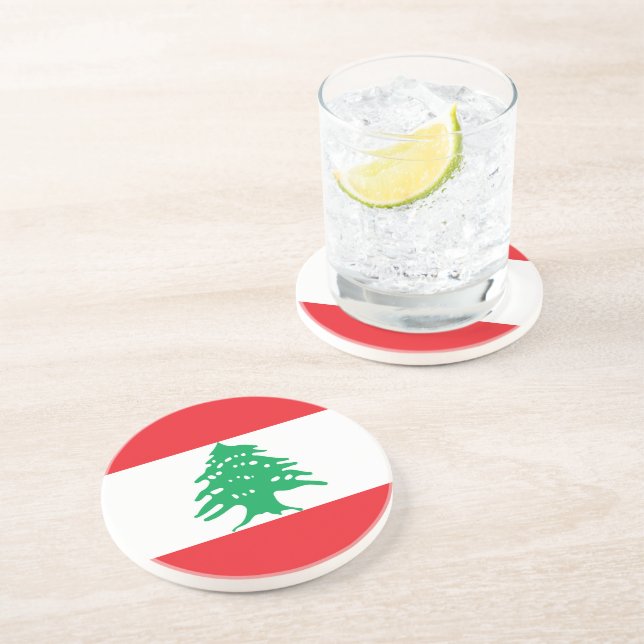 Libanon-Flagge Getränkeuntersetzer (Seite)