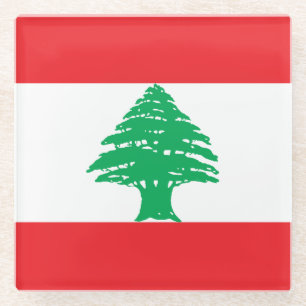 Libanon-Flagge Glasuntersetzer