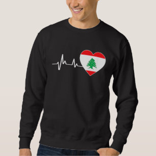 Libanon-Flagge Herzschlag Als Libanon-Karte Für Li Sweatshirt