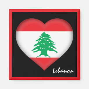 Libanon Flagge & Libanon Herzreisen Libanon/Sport Magnet