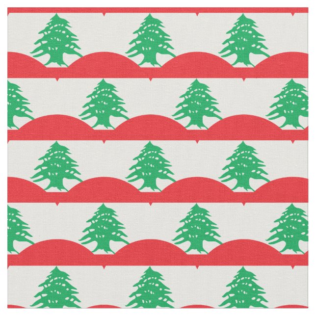 Libanon Flagge & Libanon Trendy Fabric /mode Stoff (Nahaufnahme)