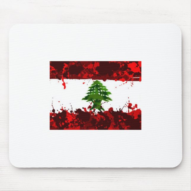 Libanon-Flagge Mousepad (Vorne)