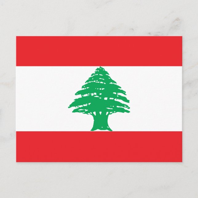 Libanon-Flagge Postkarte (Vorderseite)