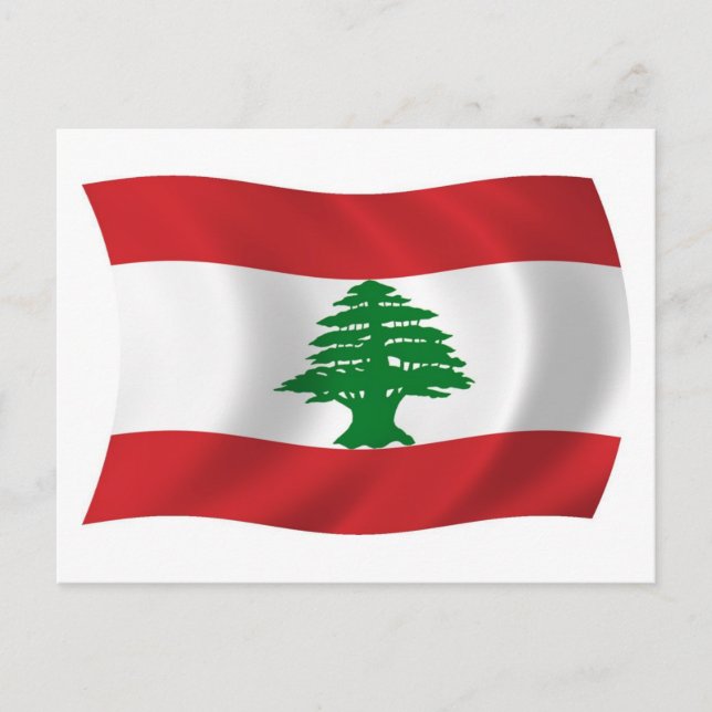 Libanon-Flagge Postkarte (Vorderseite)