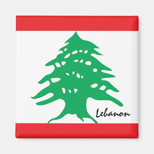 Libanon Flagge / Reise Libanon / Sportfans Magnet (Vorne)