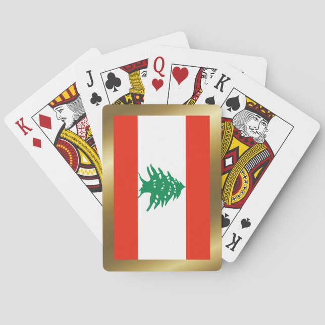 Libanon-Flagge Spielkarten (Rückseite)