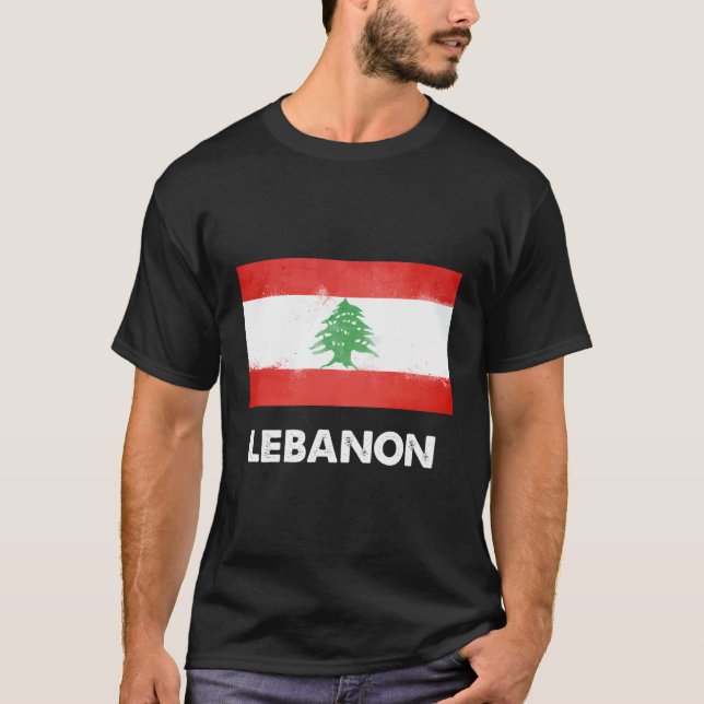 Libanon-Flagge T-Shirt (Vorderseite)