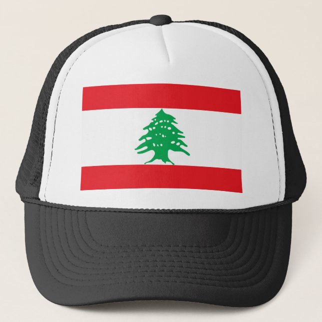 Libanon-Flagge Truckerkappe (Vorderseite)