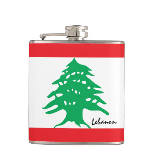 Libanon-Flagge und Libanon/Sportfan Flachmann