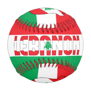 Libanon - Flagge und Wappen - Patriotisch Baseball