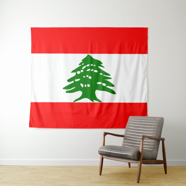 Libanon-Flagge Wandteppich (Beispiel (Horizontal))