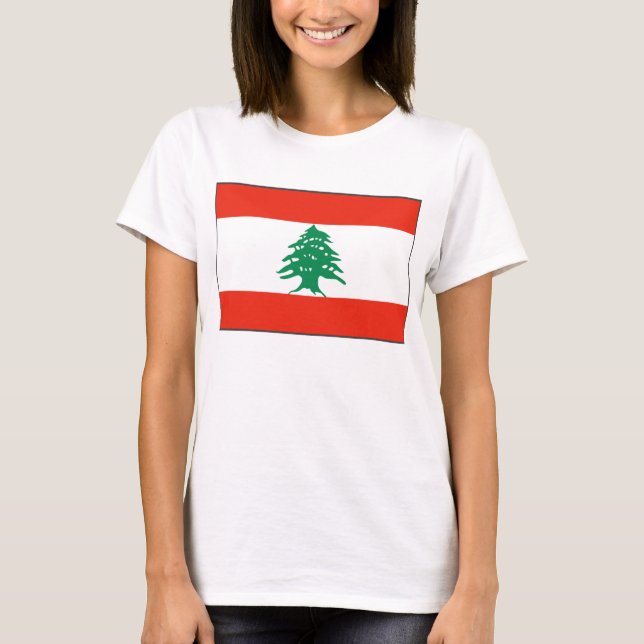 Libanon Flagge x Karte T - Shirt (Vorderseite)