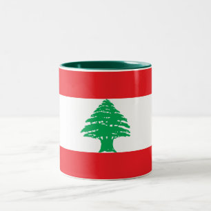 Libanon-Flagge Zweifarbige Tasse