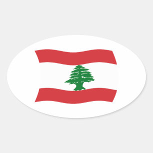 Libanon-Flaggen-Aufkleber Ovaler Aufkleber