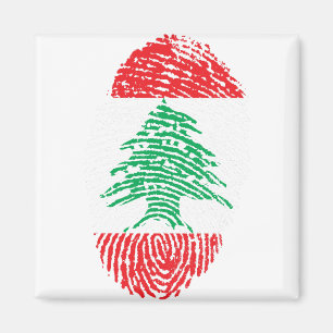 Libanon Flaggen Fingerprint Land Prix Magnet