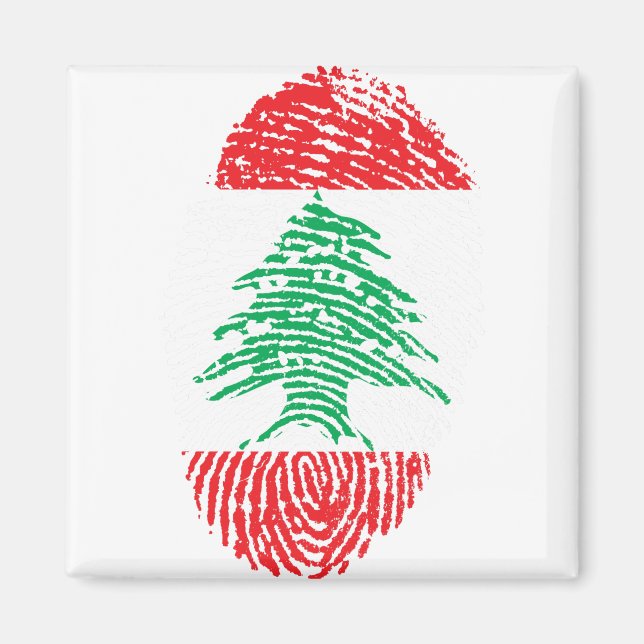 Libanon Flaggen Fingerprint Land Prix Magnet (Vorne)