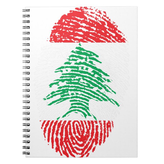 Libanon Flaggen Fingerprint Land Prix Notizblock (Vorderseite)