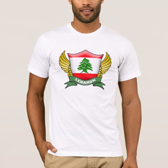 Libanon-Flaggenmarke T-Shirt (Vorderseite)