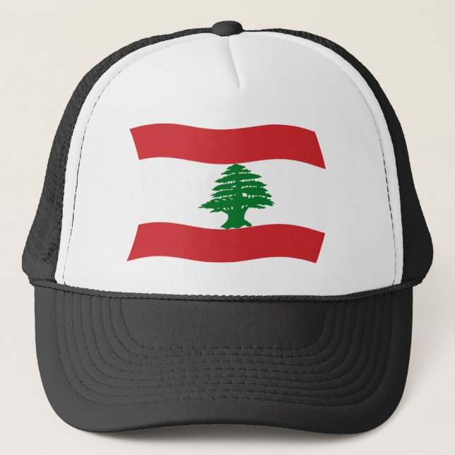 Libanon-Flaggenmütze Truckerkappe (Vorderseite)