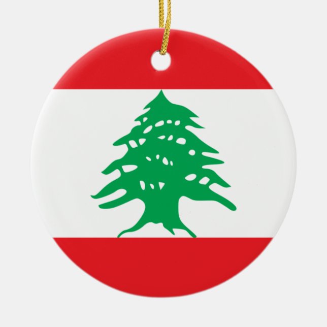 Libanon-Flaggenverzierung Keramik Ornament (Vorne)