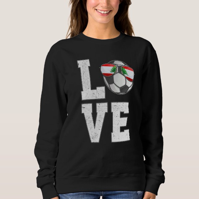 Libanon Fußball-Liebe Libanesische Fahne Sweatshirt (Vorderseite)