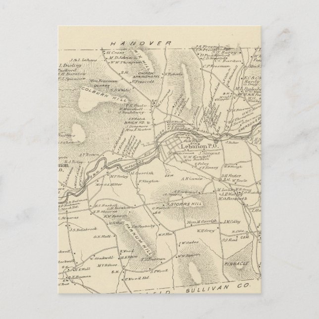 Libanon, Grafton Co Postkarte (Vorderseite)