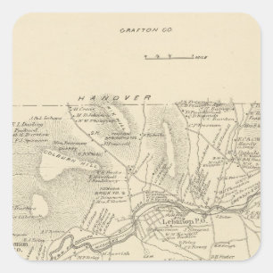 Libanon, Grafton Co Quadratischer Aufkleber