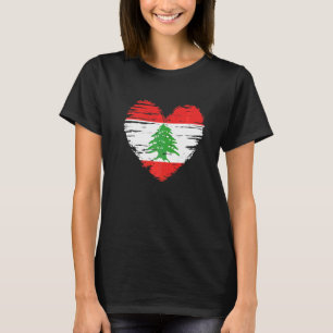 Libanon Herz libanesischer Flagge Libanesischer St T-Shirt