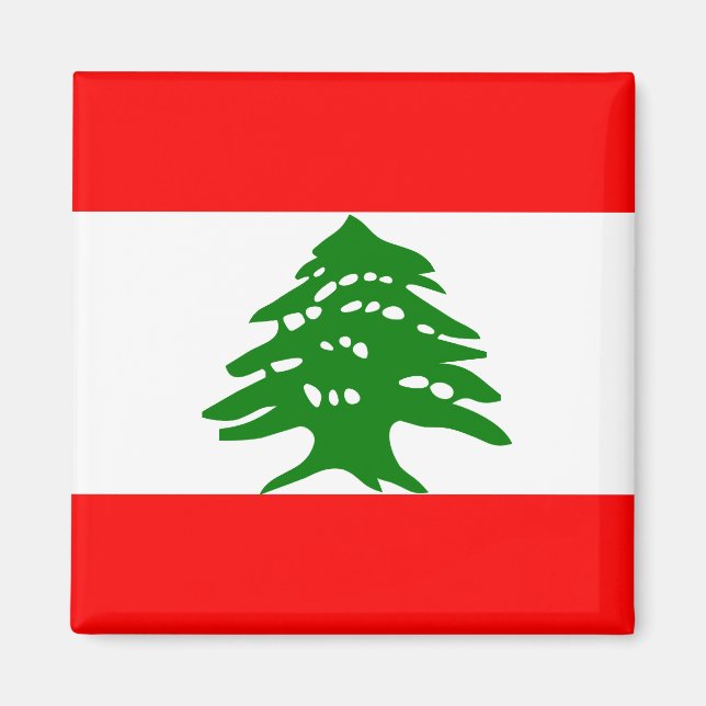 Libanon Hochwertige Flagge Magnet (Vorne)