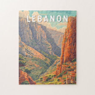 Libanon Illustration Reise Kunst Vintage Puzzle