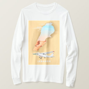 Libanon illustrierte Reisekarte Poster T-Shirt