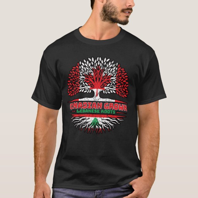 Libanon - Kanadische Tree-Flagge T-Shirt (Vorderseite)