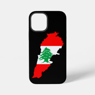 Libanon-Karte mit Flagge iPhone 12 Mini Hülle