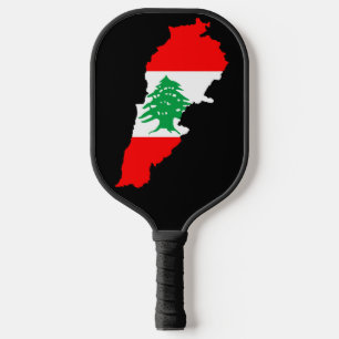 Libanon-Karte mit Flagge Pickleball Schläger