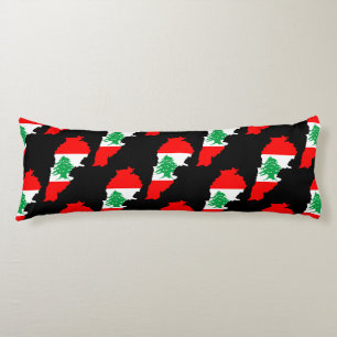 Libanon-Karte mit Flagge Seitenschläferkissen
